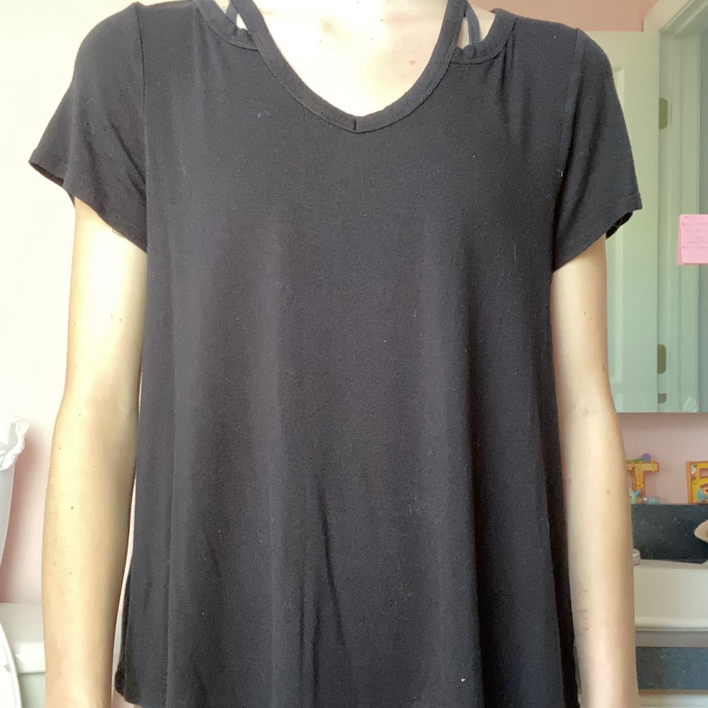 Black, loose, comfortable tshirt